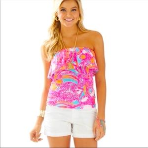 Lilly Pulitzer Riley Ruffle Tube Top Small